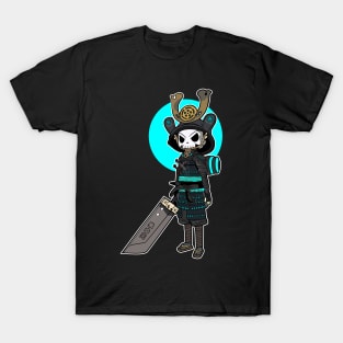 Bright Blue Skull Samurai T-Shirt